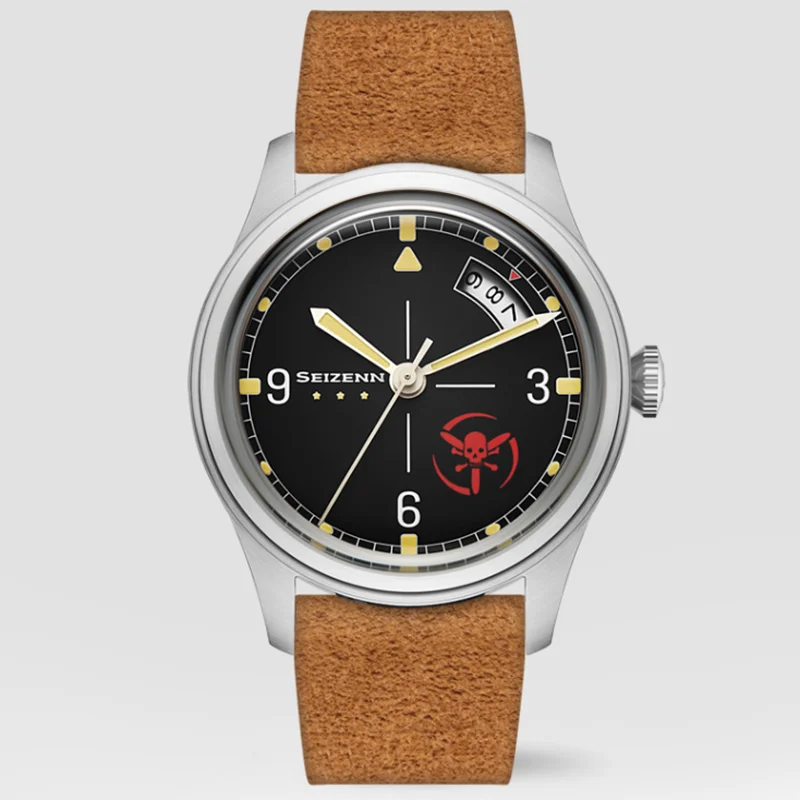 Seizenn Watch Vojenská vintage manuálne mechanické hodinky Pánny pokožka potápač hodinky kalendár Luminát retro hodinky Dátum okna hodinky