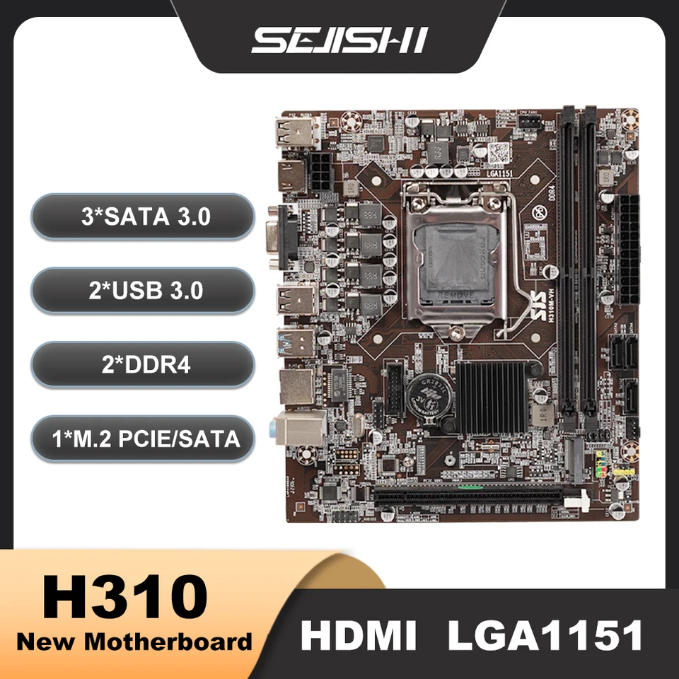 Sejishi H310 Micro-ATX LGA 1151 DDR4 Placa Mae CPU 3x SATA3.0 M.2 USB3.0 Podpora 6 Gen 7 Gen 8 Gen 9 Gen Processor