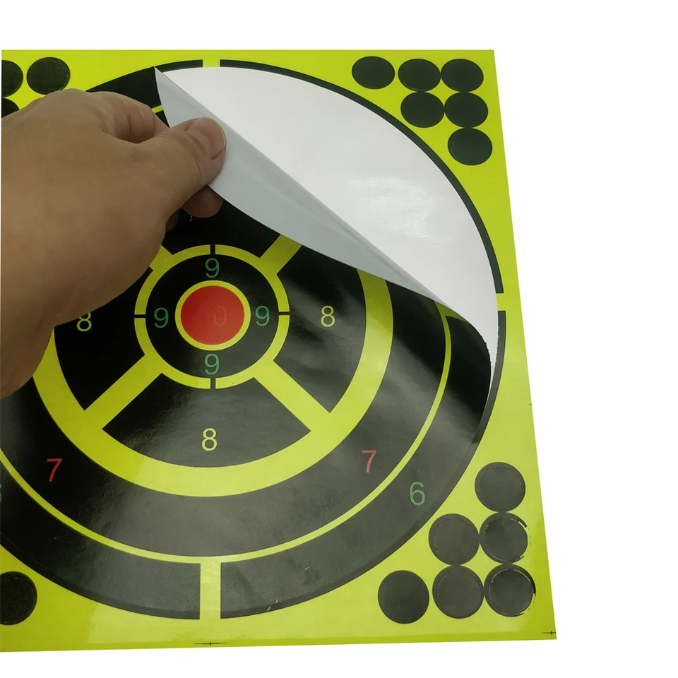 Self Adhesive 10ks Reaktivity Shooting Target Target Paster 8x8in Training Accessories Cieľový výcvik oceľový guľový cieľové papiere nálepky