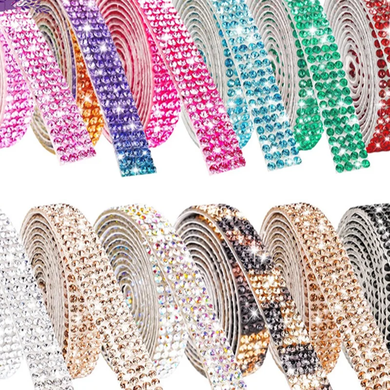 Self Adhesive Crystal Splave Sticker Diamond Ribbon DIY Nálepka kamienok