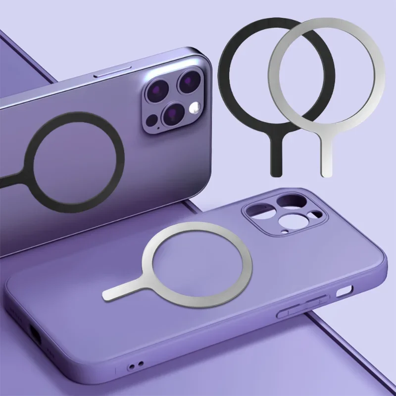 Self -adhezívny kovový prsteň železný plech pre Apple iPhone puzdro Magsafe Magnetic Wireless nabíjanie Ring pre iPhone 15