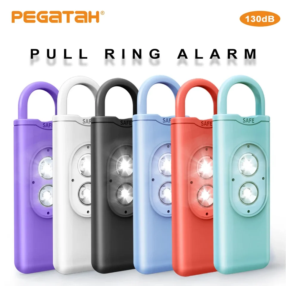 Self Defense Alarm 130db Ledlight Anti-vlk výstraha pre dievčatá Dieťa Ženy Nosiace výkrik Loud Panic Alarm Núdzový alarm Keychain
