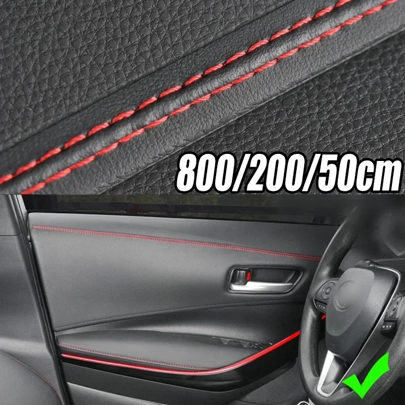 Self-útulné formovacie čalúnenie automobilu interiérový štýl Dashboard PU kožená dekorácia línia DIY Braid Strip Decorácie auto