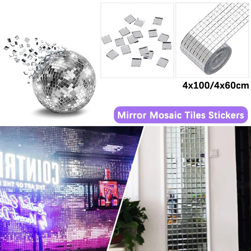 Self-územné remeselné mini štvorcové zrkadlá mozaiky nálepka pre kúpeľňu DIY Ručne vyrábané remeselnícke dom