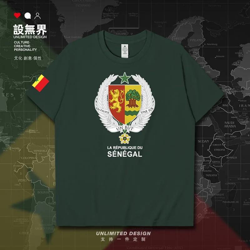 Senegal Sen Africa Senegallese pánsky tričko dresy pánske oblečenie krátke rukávy Športové vrcholy Nové bavlnené športové oblečenie Summer