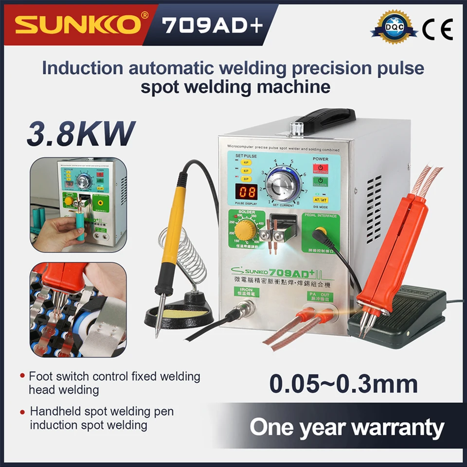 SENKKO 709AD+ Spot Welding Stroj 3,8 kW Pulz Indukcia Automatické škvrnité zvárače 18650 BATÁRNE BATKY
