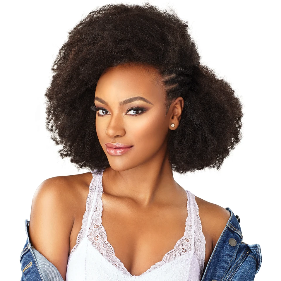 Sensationnel Curls Kinks n Co Human Hair Clip na tkanej 4c kliku - Prírodné kučery, Afro Kinky, Extension, Brazílčan