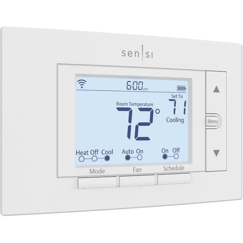 Sensi Smart Thermostat, 100 rokov odborných znalostí, Wi-Fi, ochrana osobných údajov, programovateľná, ľahká inštalácia pre domácich majstrov, spolupracuje s Alexou
