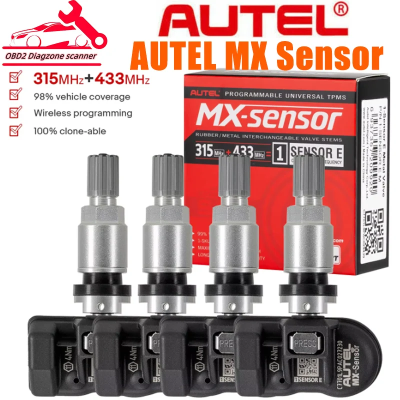 Senzor Autel MX 315MHz 433MHz 2 v 1 Univerzálny adaptér tlaku v pneumatikách senzorov TPMS používaný s TS501 TS508WF