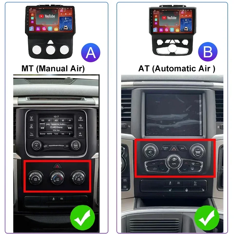 SEPTON SMART Car Systems Car pre Dodge Ram 1500 2500 3500 (2013-2019) Android Auto Multimedia Player Wireless CarPlay 4G