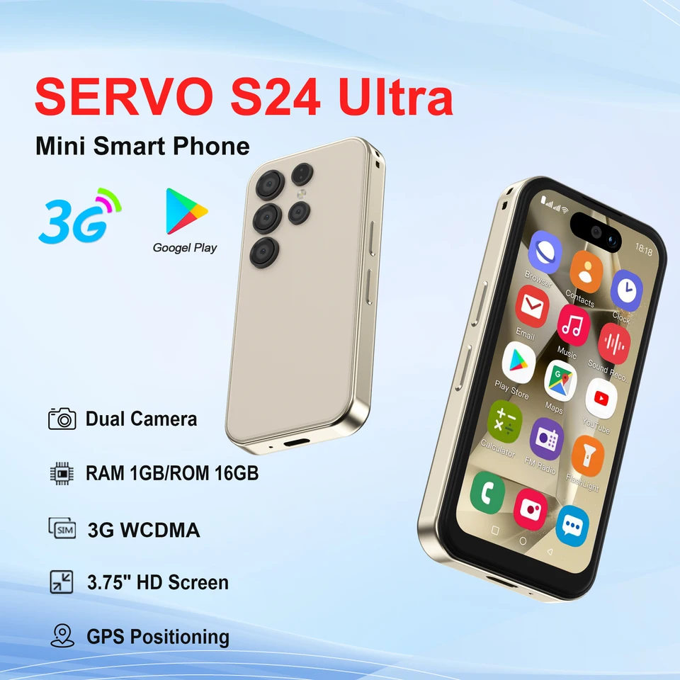 Servo S24 Ultra 3G Network Mini Smart Phone Dual SIM 3.75 