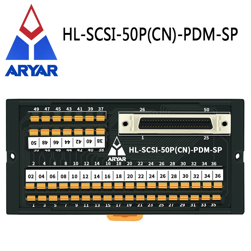 SERVO SCSI 50 Spring Terminály Breakout Board Din Rail Mount 50-Pin 0,05 