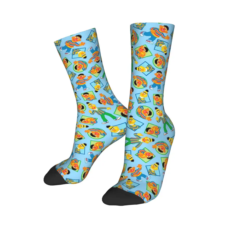 Sesame Street Bert Ernie Sock Noví muži Muži ponožky Hip hop polyester cartoon Anime Sport Dámske ponožky jar leta jesenná zima zima