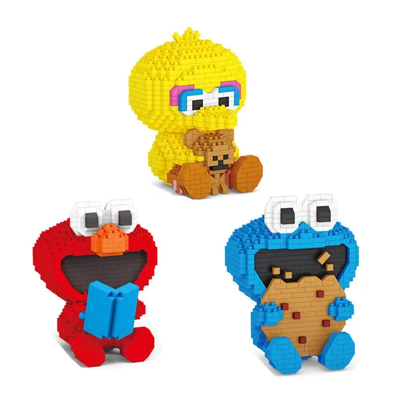 Sesame Street Micro Building Blocks Elmo Cookie Monsters Big Bird Mini tehlové obrázky 3D model pre deti darčekové hračky