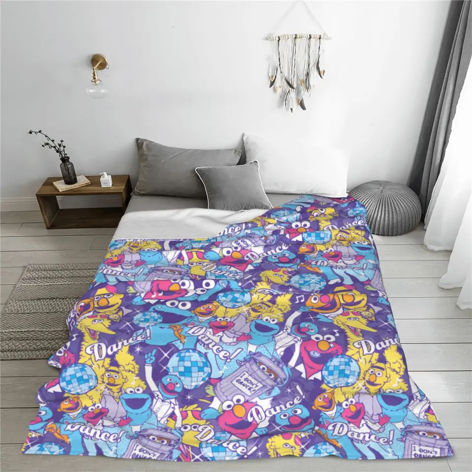 Sesames Streets Cookies Monsters Cartoon prikrývku koralové fleece plyšové tlačené mäkké hádzanie prikrývky na pohovku vonkajšie posteľné práva