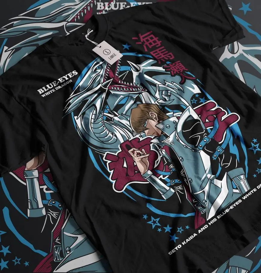 Seto kaiba košeľa modré oči biele draka anime tričko Yu Gi Oh Tee Yugioh tričko