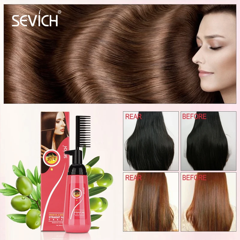 Sevich 150 ml na vyrovnanie vlasov keratin pre ženy pre ženy Salón Rýchlo vyhladzovanie výživných výživných ľahko používaných opravy poškodené vlasy