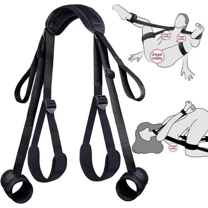 Sex Shop BDSM Bondage Set Obstroje erotický sex Splitle nohy popruhy na krk zápästie Sm dospelé hry Sex Hračky pre ženy pre ženy sexuálny produkt