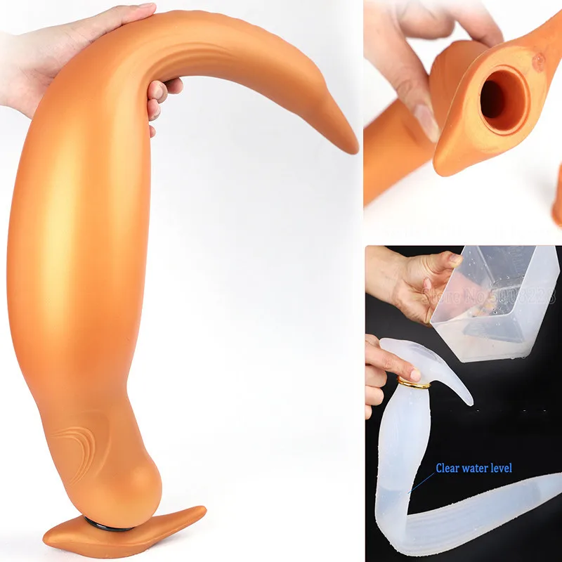 Sex Shop New Silikone Hollow Anal Plug Dlhá veľká zadok