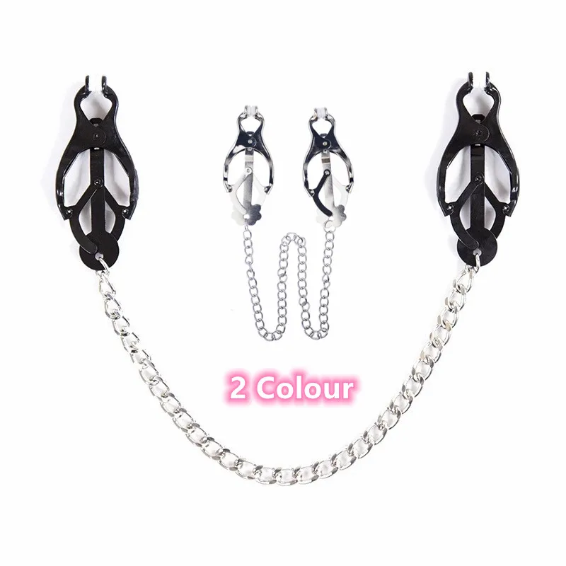Sexuálne hračky otroctva výstroj Tvrdé ďateliny Clover Clamps s kovovým reťazcom pre mužov Ženy Dospelé hry Hry prsné klipy erotické výrobky
