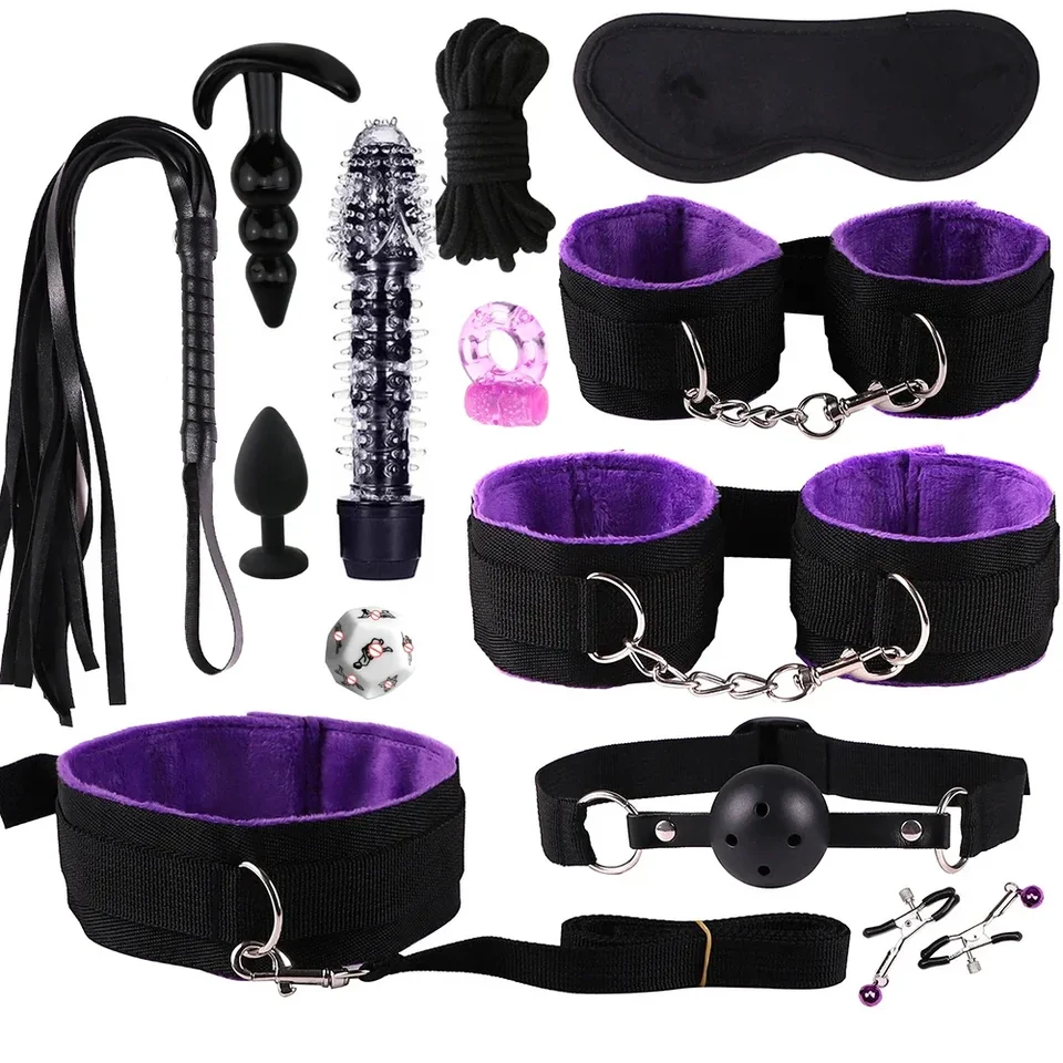 Sexuálne hračky pre ženy páry sexuálne otroctvo Gear Set Púdy sexuálne hry Whip Gag BDSM Hračky súprav