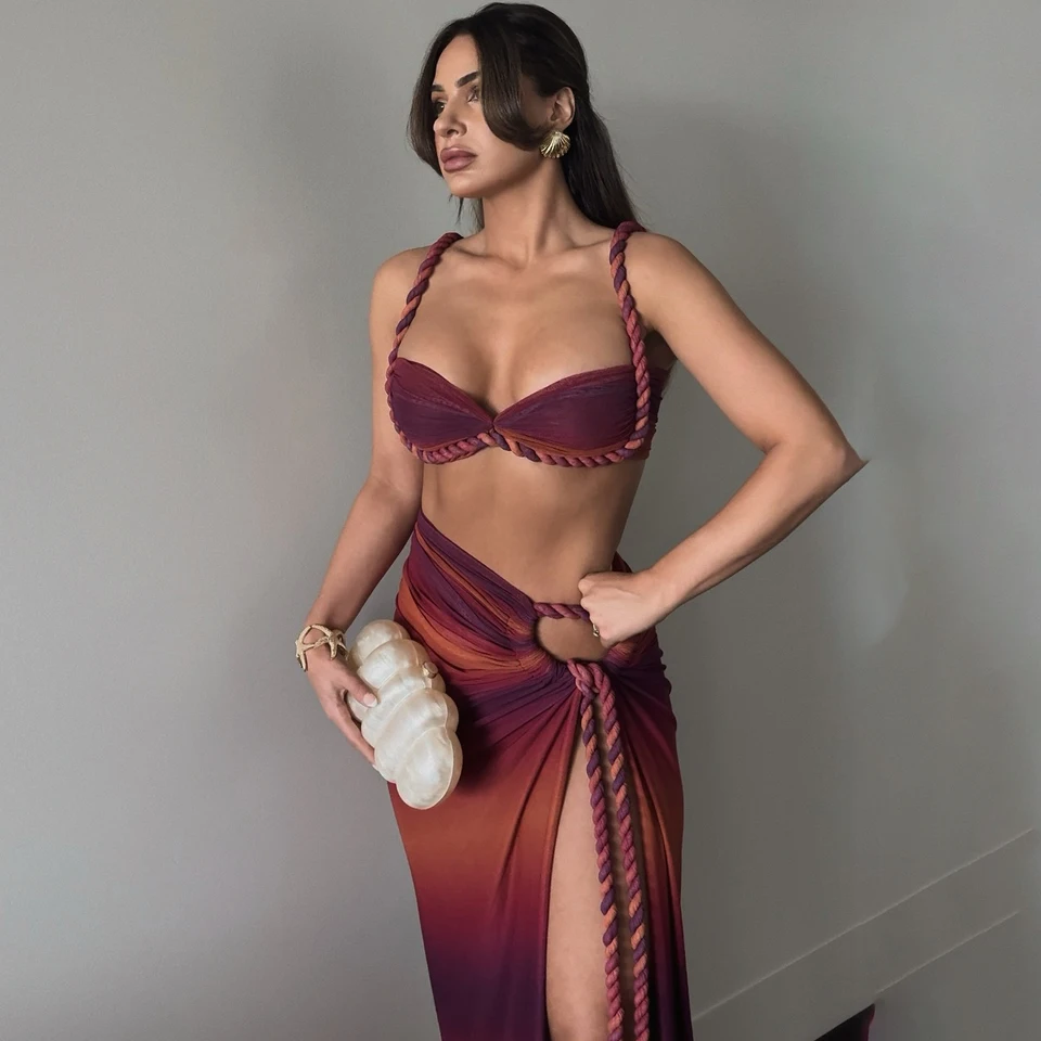 Sexy 3 kusy bikiny súprava s krytom push Up Bikinis Ženy plavky Žena plavky dlhé sukne sukňa plaviek plaviek plavky plaviek plaviek sukňa plaviek plaviek plavky plaviek na pláž