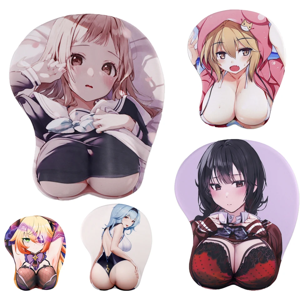 Sexy anime hentai zápästie REST REST Mouse Pad Ergonomic 3D Boob Mouspad Ručne podporuje myš
