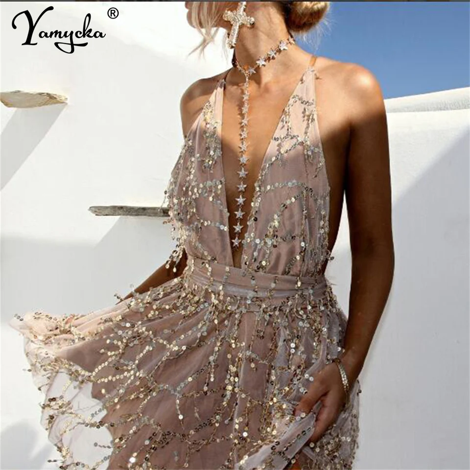 Sexy backless vintage sieťové flitry mini letné šaty Dámske klub plážové šaty Bodycon Party Elegantné večerné plesové šaty Vestidos