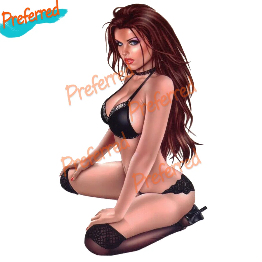 Sexy blond modrá bikini pinup girl obtisky motokros pretekársky notebook prilba kufra stena vinylové auto slepka na strih