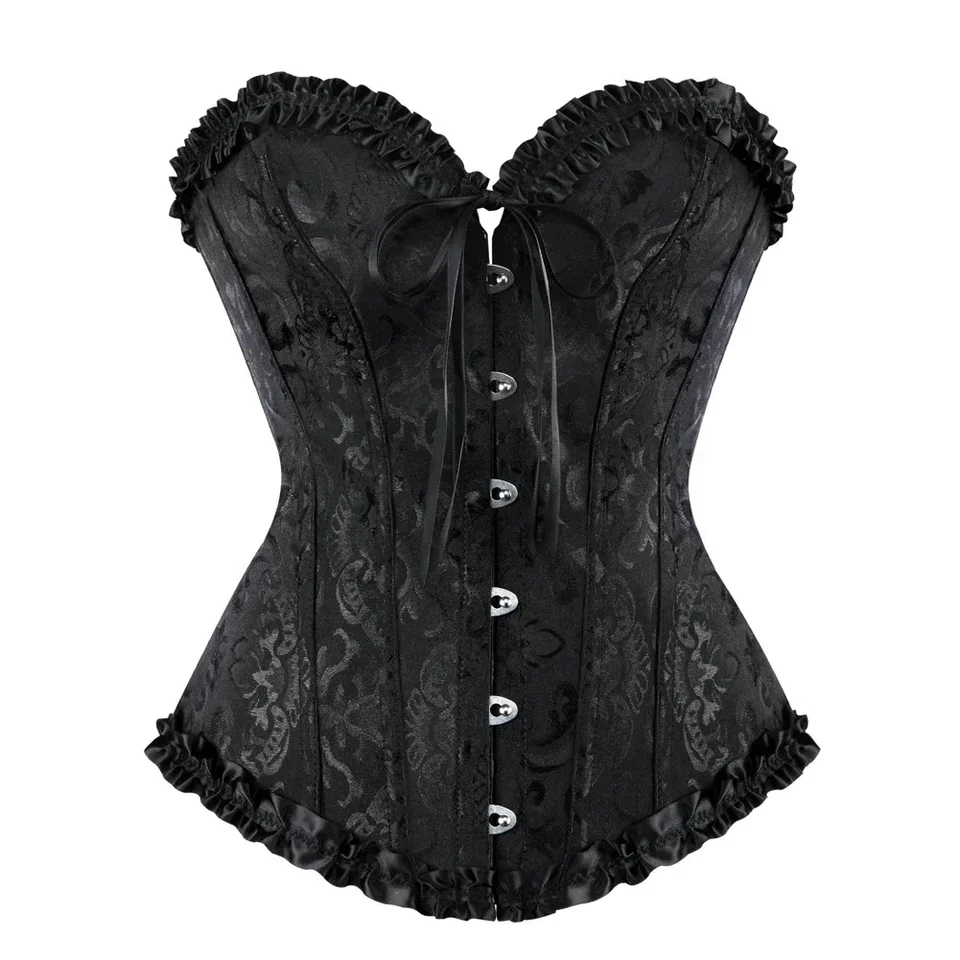 Sexy bustieri a korzety Kvetinové čipky Tops Shapewear pre ženy vintage korzet gothic prevarené saténové jacquardské korzety