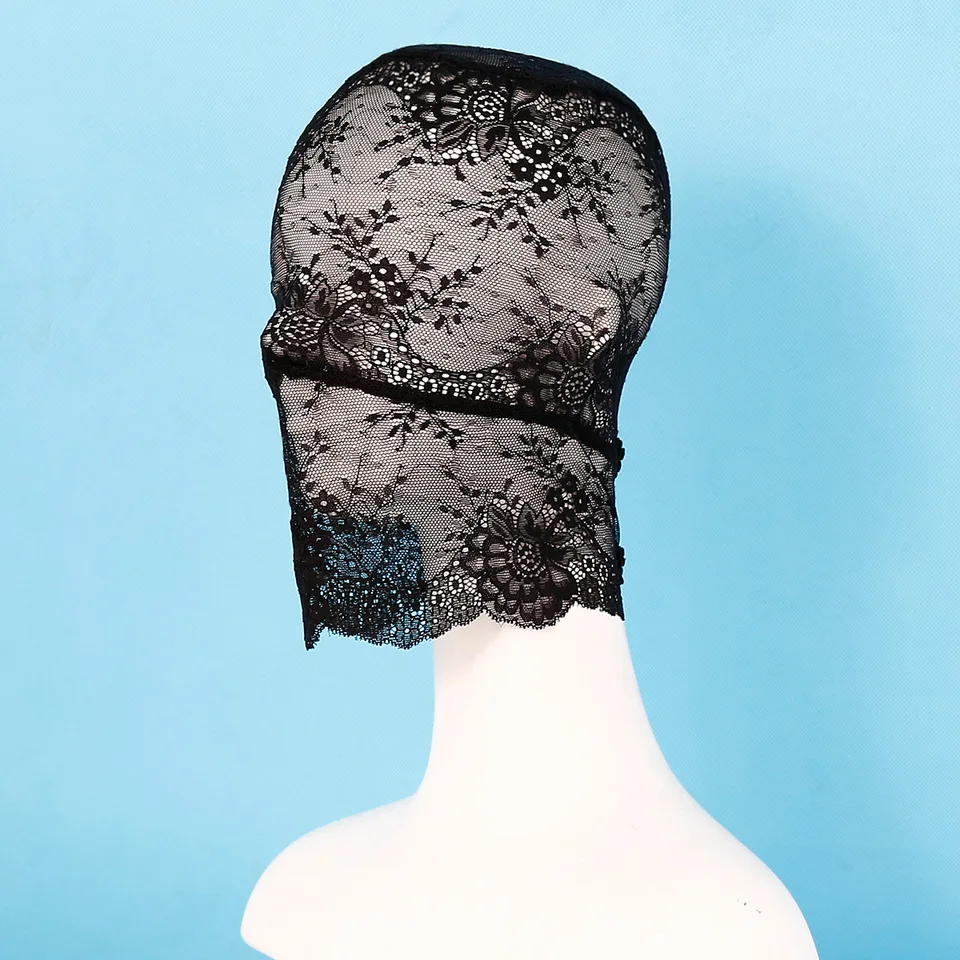 Sexy cosplay čipka vyšívaná hlava pokrývky celej tvárovej masky taktická maska ​​Plná tvár rola rola hat Party Mask Maska Špeciálne darčeky