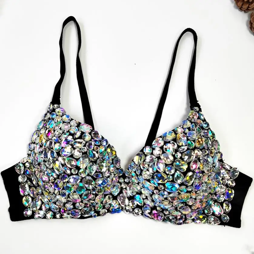 Sexy diamanty korálkové topánky pre ženy pre ženy Nočný klub Party Bustier podprsenka korzet ultra-škrtit backless Slim Cropped Top Camis y3086