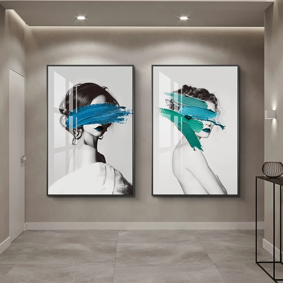 Sexy dievčatá maľba face canvas umelecké plagáty a výtlačky kryt tváre umelecké plátno maľby na stene