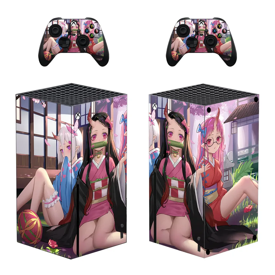 Sexy dievčenský štýl Xbox Series X Skin Sticker pre konzolu a 2 ovládače nálepky vinylové ochranné kože štýl 1
