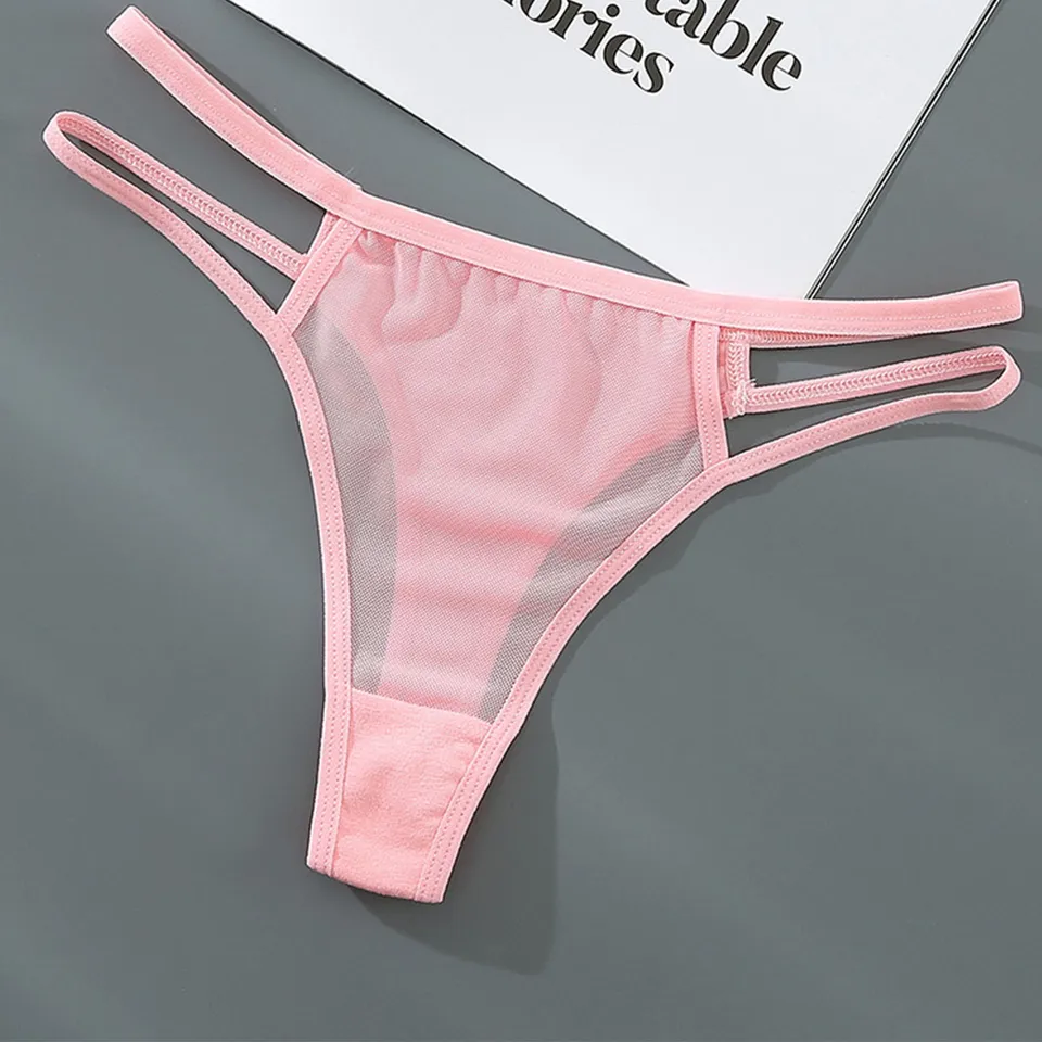 Sexy dámske spodné prádlo bikiny priateľské k bikinom a tangá Soft Sexy Briefs Sexy briefs číre sieťové spodky Bragas