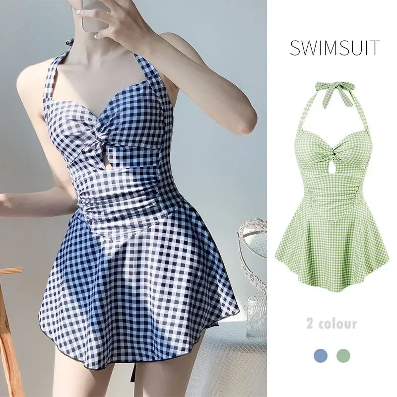 Sexy halebná sukňa s jedným kusom plavky Ženy sladké dievča plavky Ruffle monokini push Up Swim Wear Beach Placking Plauning Suit