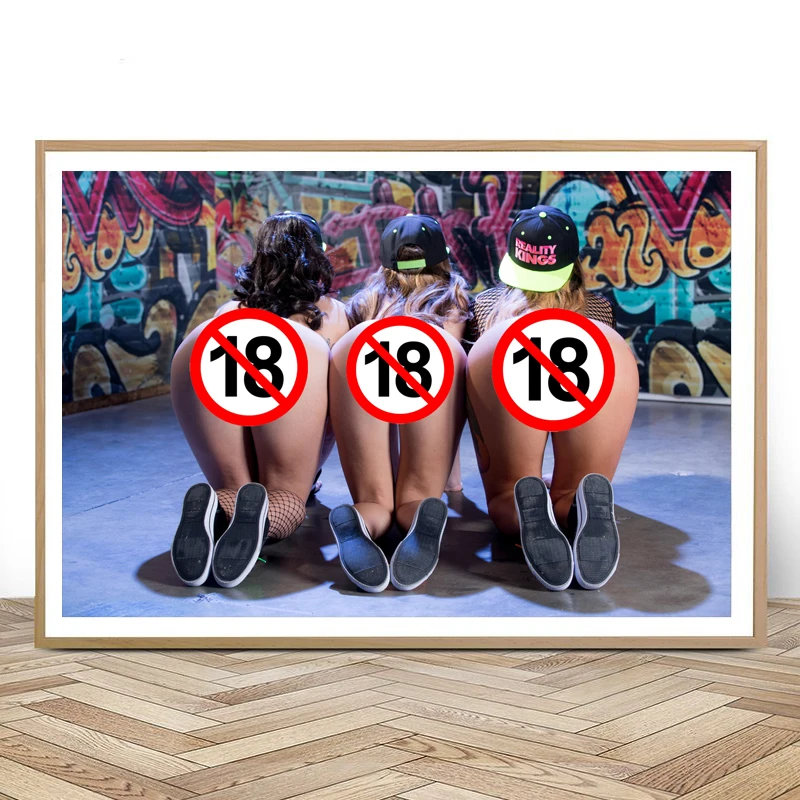 Sexy hip-hop nahé dievčatá veľký zadok dospelých erotika dekorácia moderné umenie plagáty plátno maľba pre domácu nástennú izbu dekor