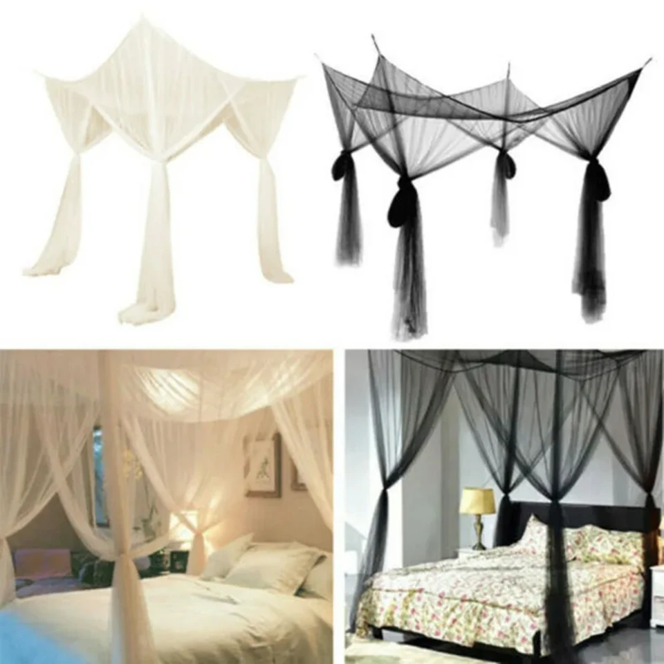 Sexy komáre sieť štyri dvere King/Queen Double Single Single Bed Bente Hmyz Outdoor Square Grace Grace White Canopy Net Mosquitos