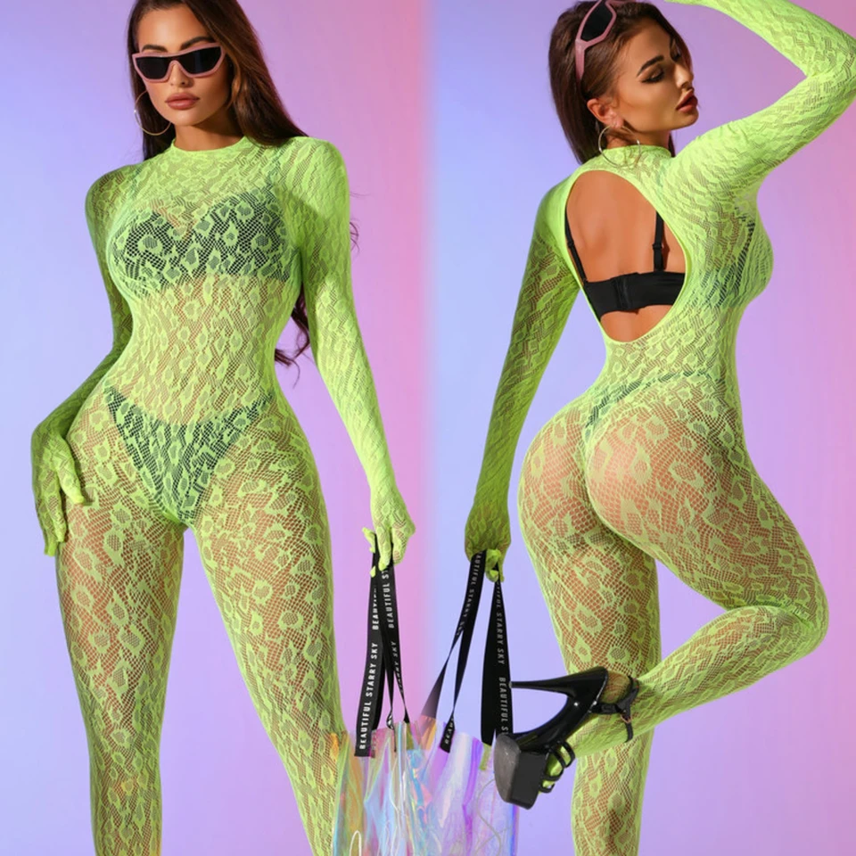 Sexy leopardová mriežka Bodysuit Ženy porno spodná bielizeň backless twear s úsekom otvorené pančuchy erotica spodná bielizeň žena rybár