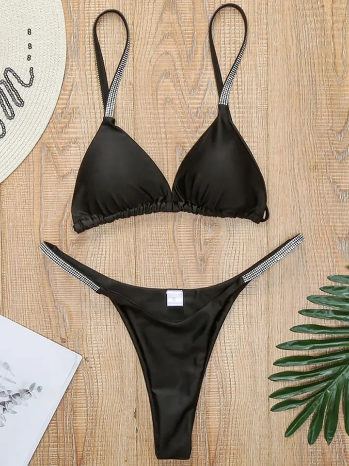 Sexy lesklé flicky Mini Micro tangé bikiny Ženy plavky Žena plavky dva kusy bikiny súpravy brazílske plavky plavce plavky
