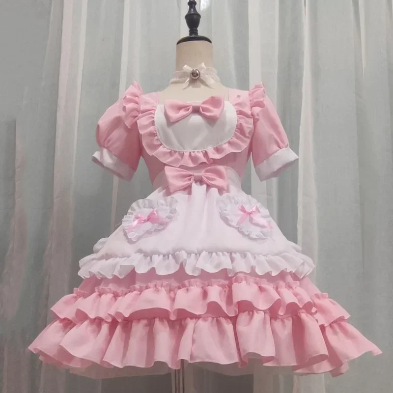 Sexy lolita plus veľkosť ružové slúžky šaty japonské sladké ženy kawaii šaty rola rolu kostým Halloween Party cosplay anime slúžka nv
