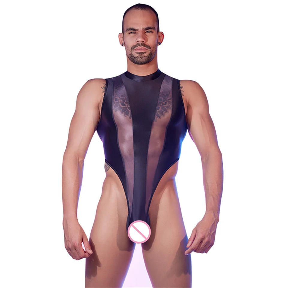 Sexy muži saténový olej lesklý lesklý lesklý bodyit