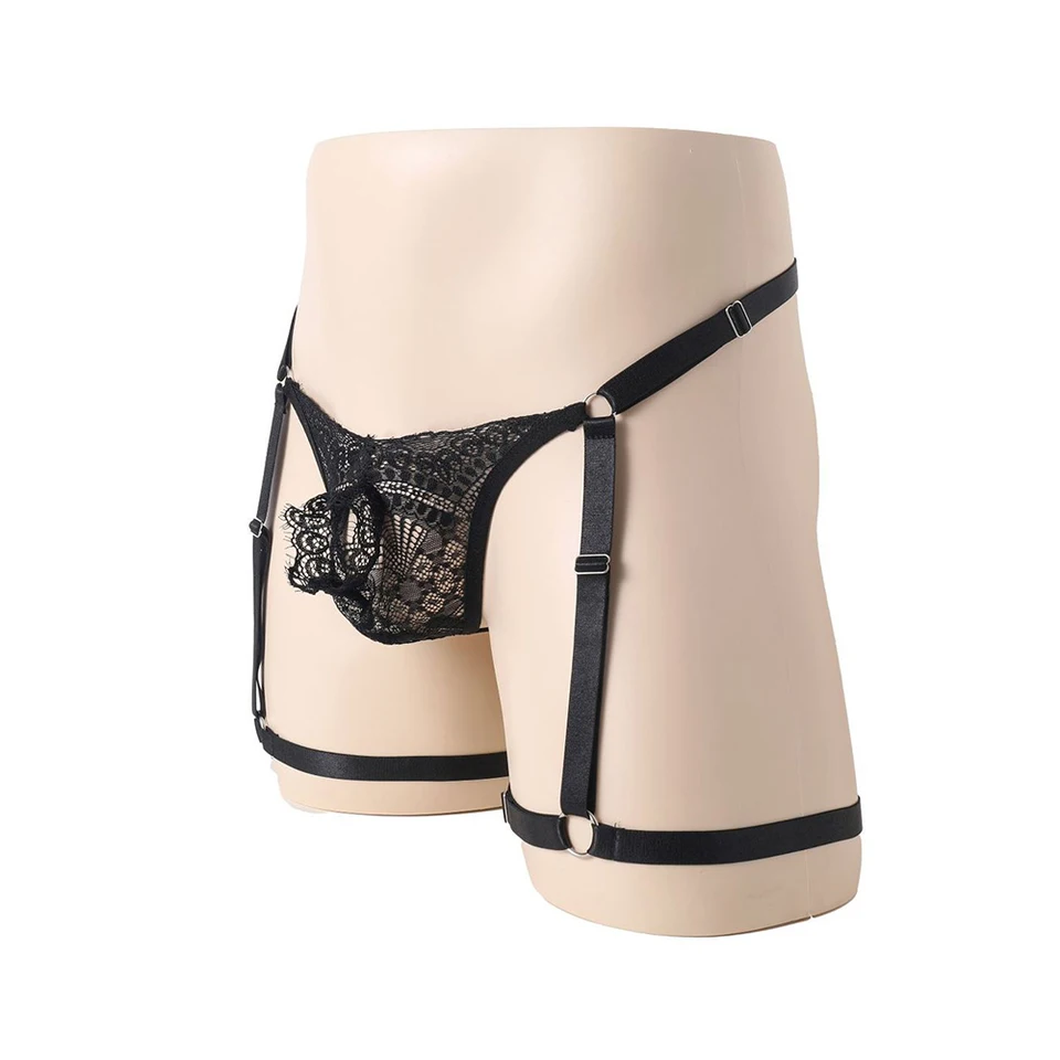Sexy muži sissy spodná bielizeň čipkovaný kruhový otvor THOG THOG TACK LOW RISE G-STRING JOCKVAP SIDLE SÚBORNÉ SÚBORY S EROTIONATEĽNOSTI Nohavky