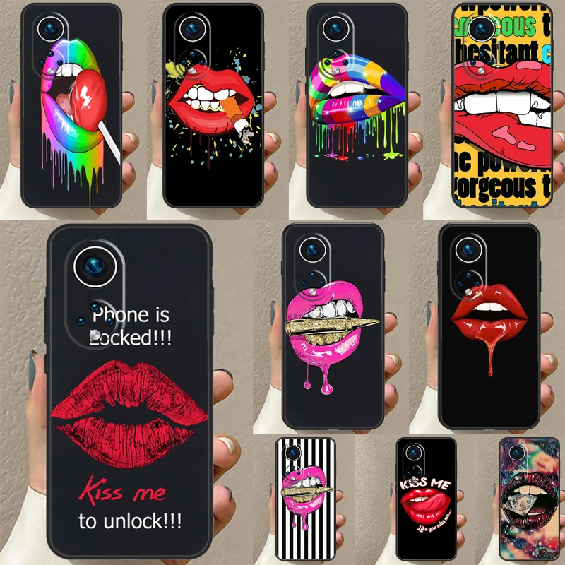 Sexy pery Kiss pre Huawei P20 P30 P30 P40 P60 PRO P SMART NOVA 9 5T HONOR 70 90 50 MAGIC5 LITE X7A X9A X8A CASE