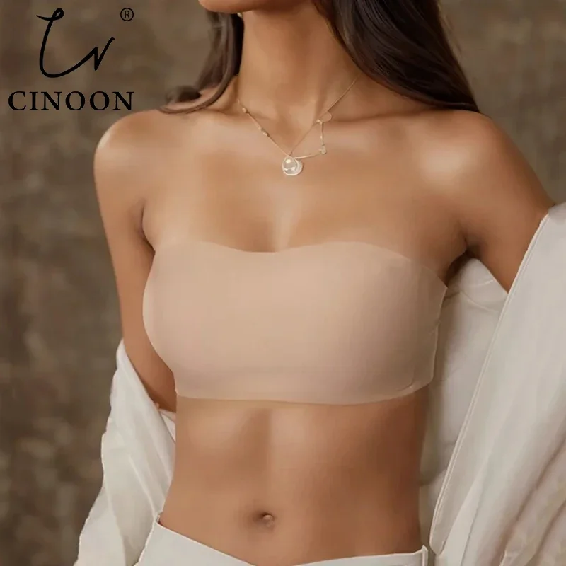 Sexy popruhová podprsenka pre ženu neviditeľná trubica plynulá priedušná bezdrôtová svadba Brassiere Push Up Bras ženské spodné prádlo