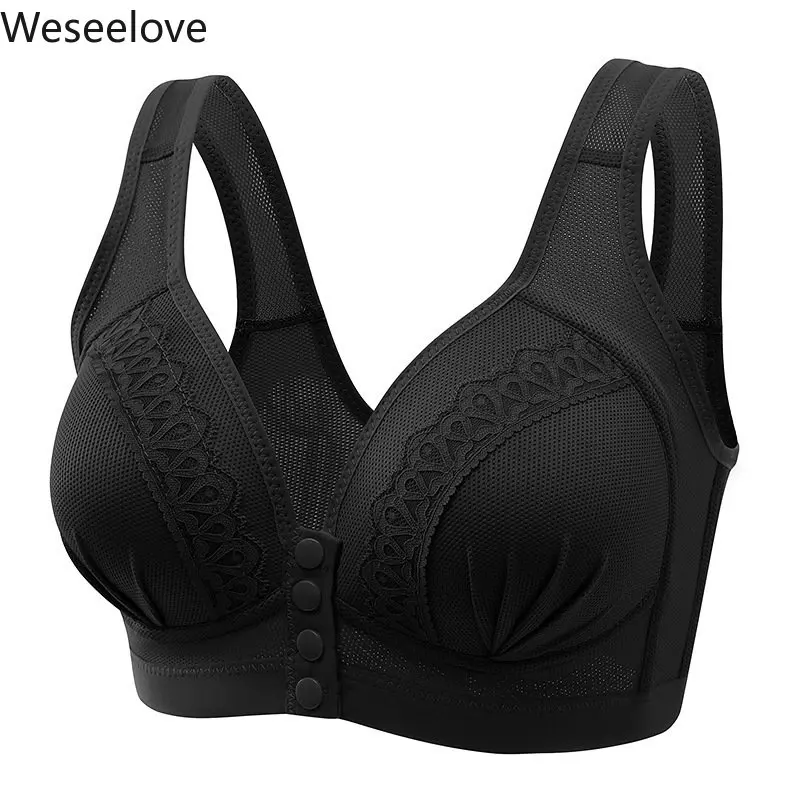 Sexy predný uzáver podprsenky Ženy Upevnenie bezdrôtových s pre push Up Lingerie plus veľkosť ssiere no oceľový prsteň