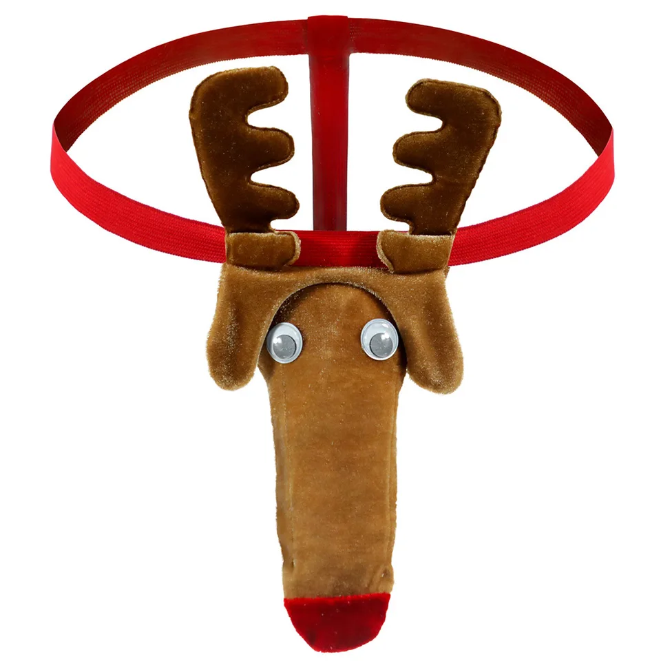 Sexy pánske vianočné jelene tvary Režiséry nohavičky spodná bielizeň Čerpaňa Man Reindeer Bulge Vrecka THOG G-STRING T Back Funny Slifs