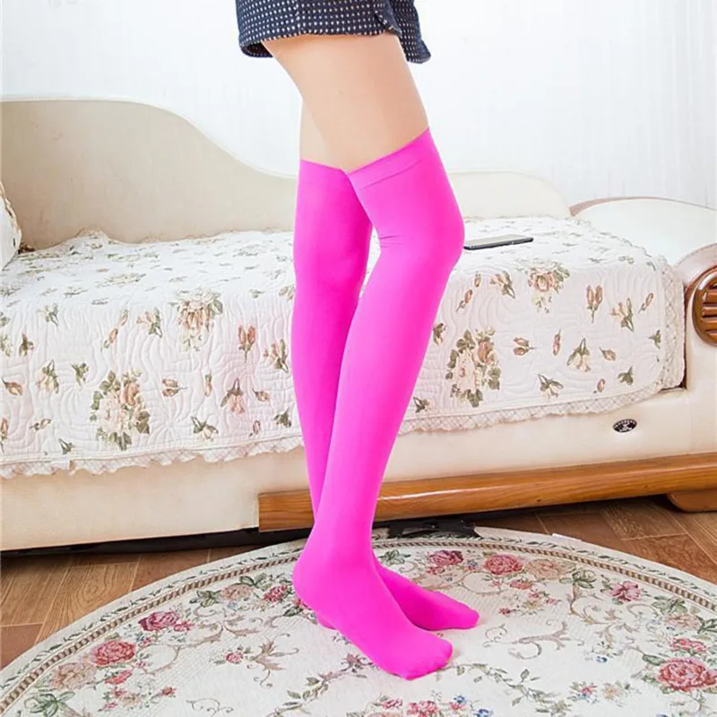 Sexy Soildová farba dlhé ponožky Ženy nad kolenným stehno vysoko cez koleno pančuchy lolita dámske dievčatá teplé koleno ponožky