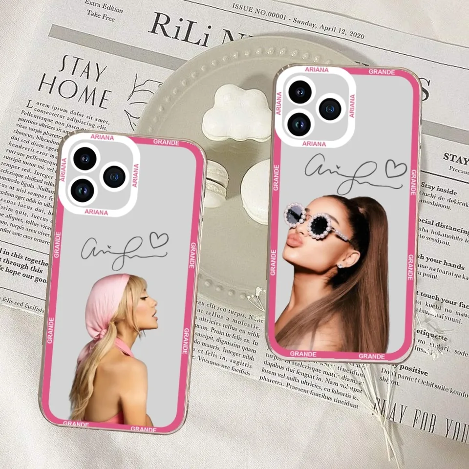 Sexy speváčka A-Ariara Grandes telefón pre iPhone 11 12 12 Mini 13 14 Pro Max Transparent Shell