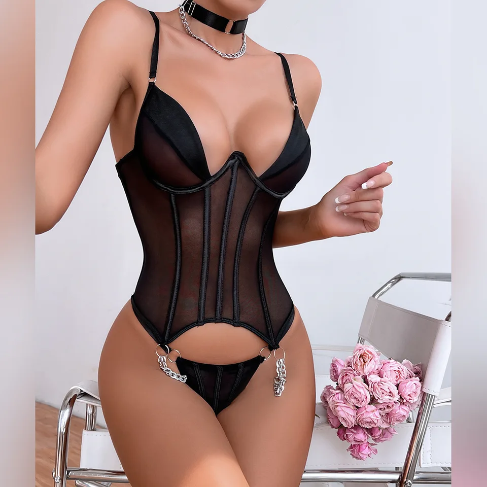Sexy spodná bielizeň rybie kosť pásový remienok hlboko v tesný a sexy fetiš sexy horúce spodné prádlo Noc Richiami Krátke súpravy xxx sexuálny obchod